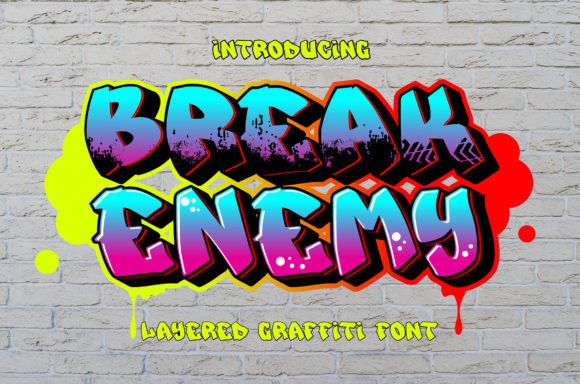 Break Enemy: Edgy Graffiti Display Font for Business Branding