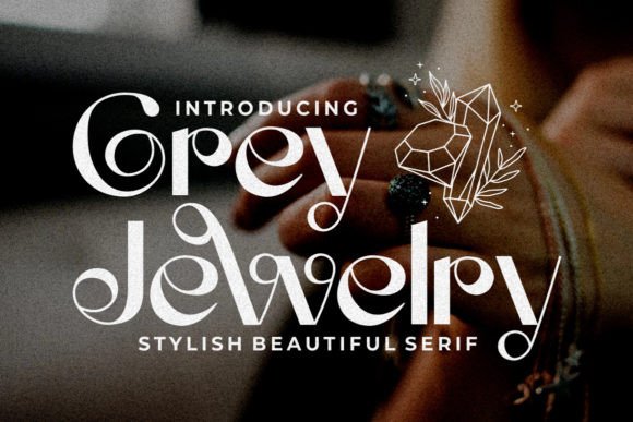 Grey Jewelry Display Font for Vintage Brand Identity Work