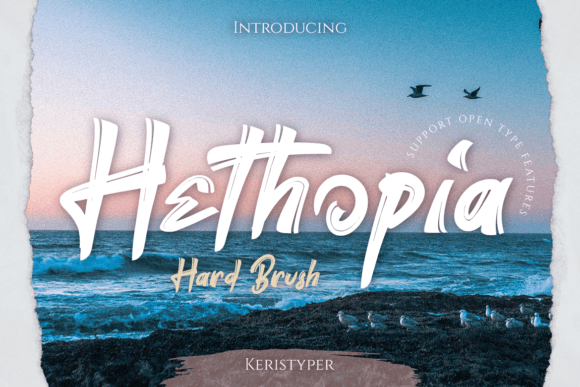 Hethopia: A Bold Brush Display Font for Editorial Design