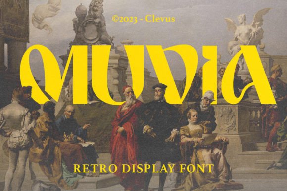 Muvia Reverse Contrast Display Font for Vintage Web Design