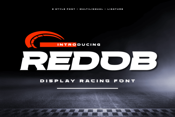 Redob Racing Typeface: Bold Display Font for Sporty Campaigns