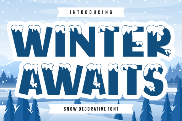Winter Awaits Display Font for Cozy Winter Crafts and Products